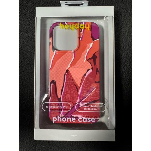 New HeyDay Apple iPhone 13 Pro Antimicrobial Case Botanical Red - Picture 1 of 2